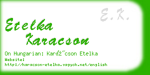 etelka karacson business card